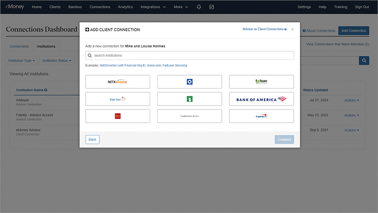 eMoney Account Aggregations